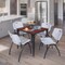 Regency Kahlo Square Table & Chair Sets, 30 W, 30 L, 29 H, Wood, Metal, Plastic Top, Cherry TPL3030CHBK47GY - alternate 4
